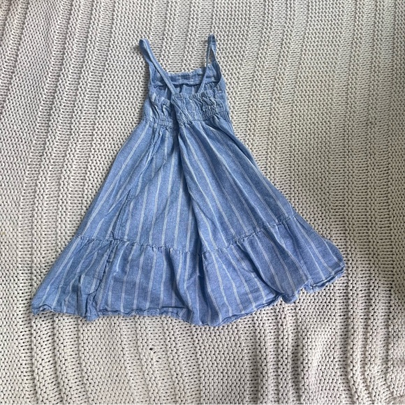 Cat & Jack Girls Chambaray Striped Maxi Dress, Blue/Multi Girls 6/7 - Picture 5 of 6